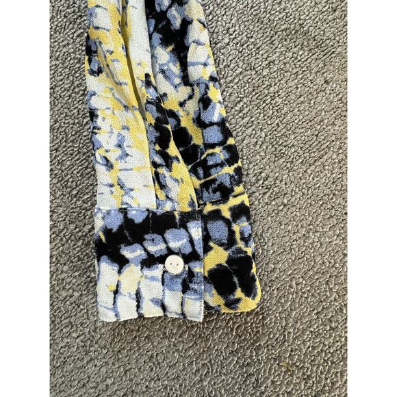 Freebird Amina Shirt Dress Long Sleeve Tie Dye Belted Yellow Blue Size XS - Picture 4 of 7